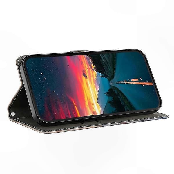 Mobilskal i läder med kortfack för Galaxy A26 5G (Leopardtryck)
