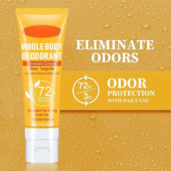 Helkropsdeodorant til kvinder, 72 timers lugtkontrol, deodorant til kvinder, usynlig creme kropsdeodorant