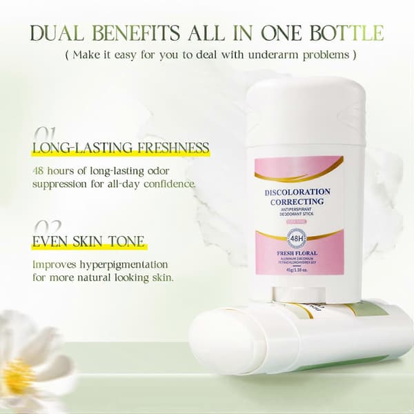 Deodorantstift for kvinner, alkoholfri, 48 timers friskhet, svettekontroll for sensitiv hud, blomsterduft