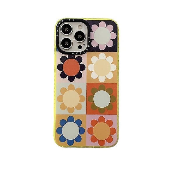 Impact Cover til iPhone 13 Pro Max - Retro Blomster - Klar Frost