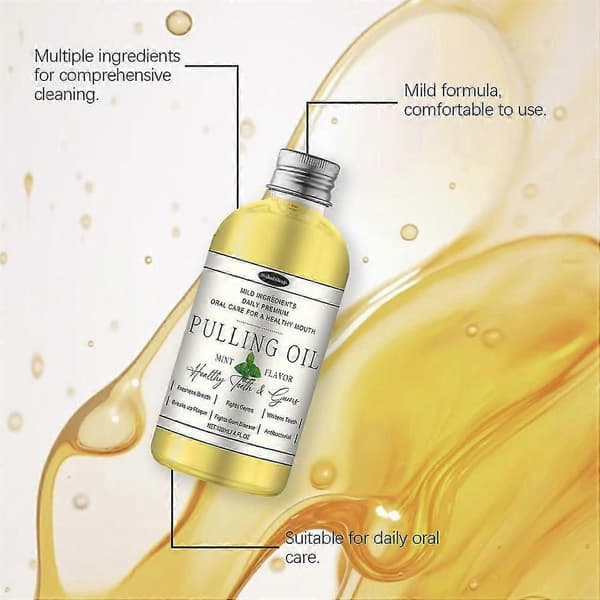 120 ml Pulling Oil Munnskyll med mintsmak for tenner og tannkjøtt Ny A