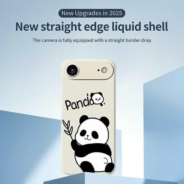 Til iPhone 17 Air Deksel med Panda-mønster Trykk Rett Kant TPU Telefon Bakdeksel - Grønn
