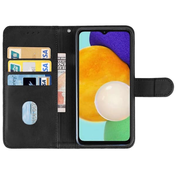 Läderfodral för Samsung Galaxy A13 5G / A04s (Svart)