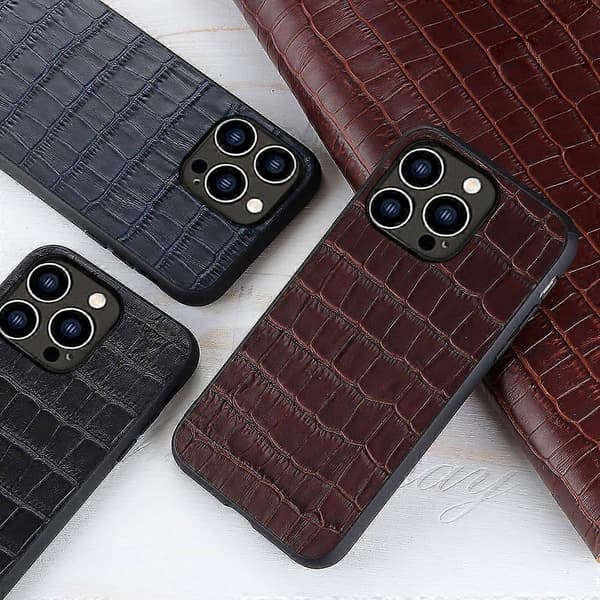 Krokodille tekstur telefoncover til iPhone 14 Pro