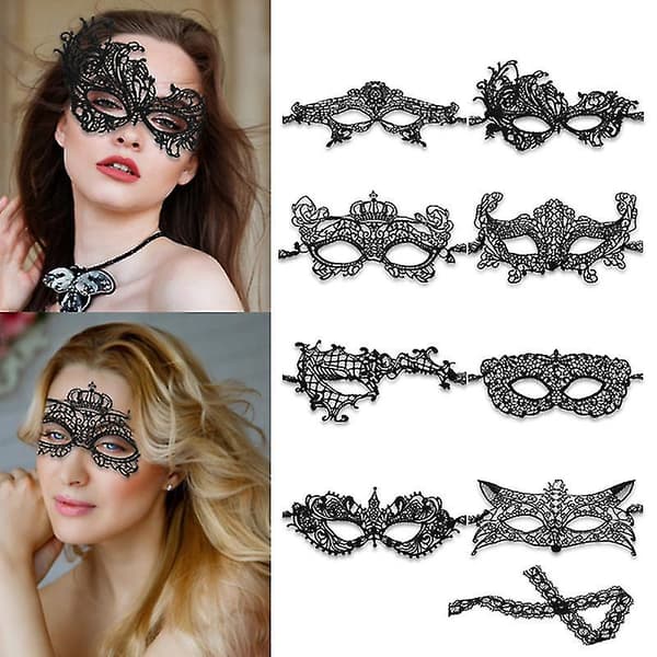 8 stk. Halloweenmaske til Halloweenpynt