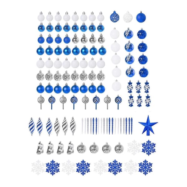 130 stk. juletrepynt juletredekorasjon julekuler i bulk for