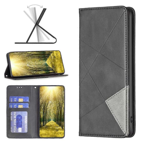 Til Infinix Note 11 Pro Rhombus Tekstur Magnetisk Læder Telefoncover (Sort)
