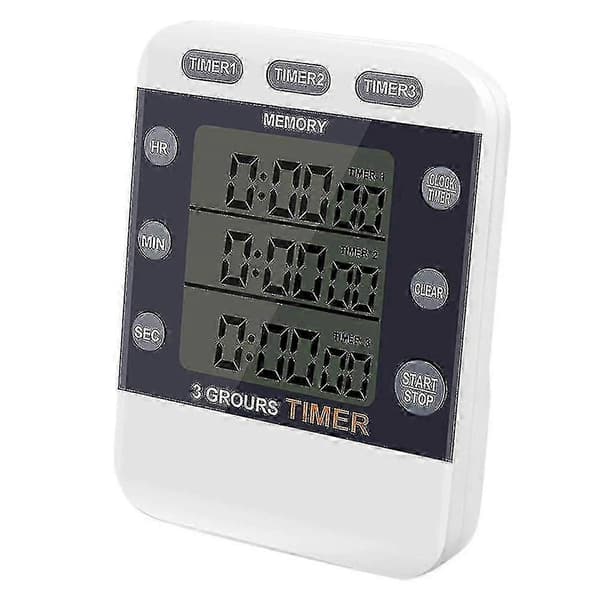 Digital Timer 100 Timmar Trippel Nedräkning/Uppräkning Matlagningstimer