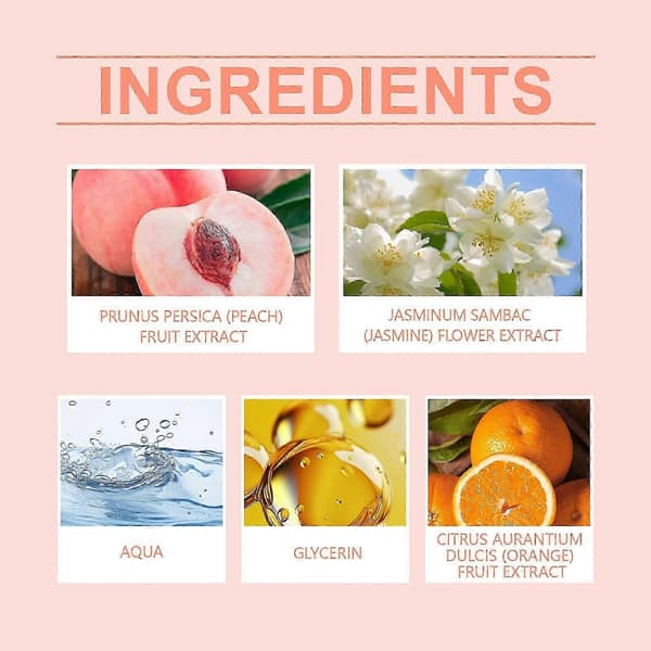 Varaktig persikoparfymspray, fräsch elegant citrus- och jasminparfym, långvarig mild formula