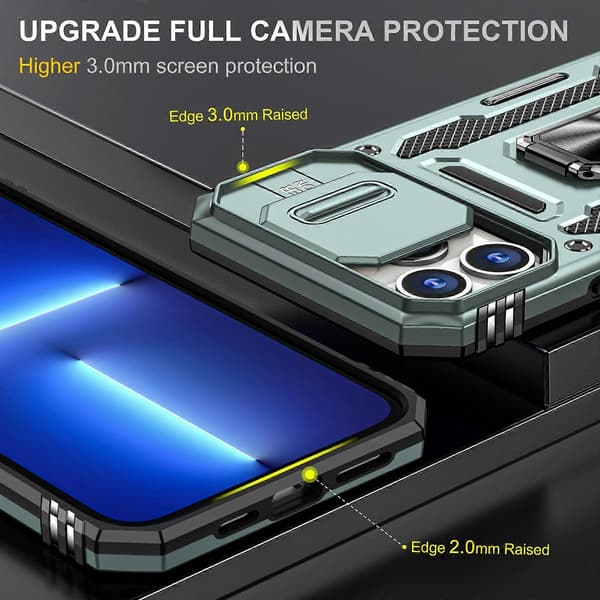 Armor PC + TPU Kameraskydd Telefonfodral (För iPhone 15 Pro Max)