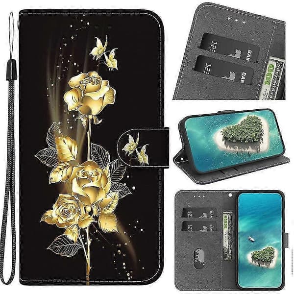 Etui til iPhone 16 Malet Pung Etui med Kortpladser Kompatibel med iPhone 16 Etui -