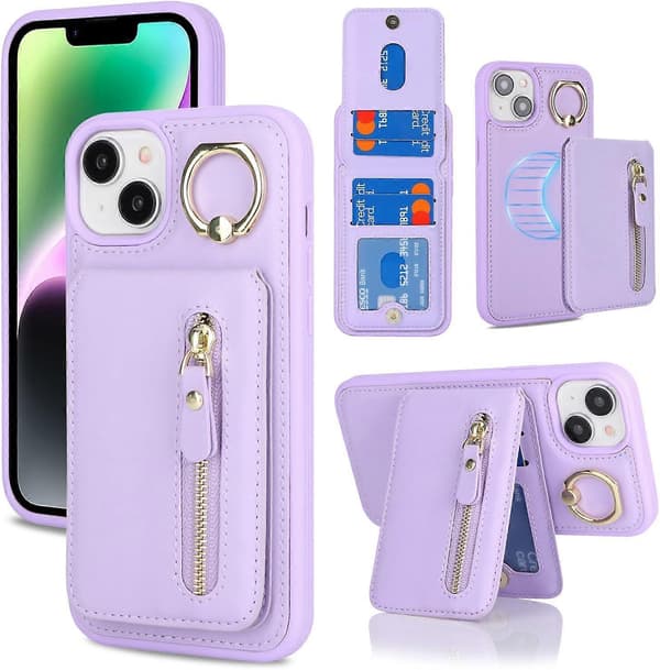 Nahkakotelo iPhone 13:lle – violetti