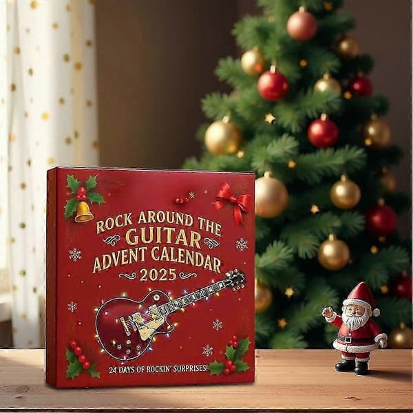Hlraizz Rock Guitar Julekalender Jule-nedtællingskalender Jule-akrylpynt Julegave 1 sæt