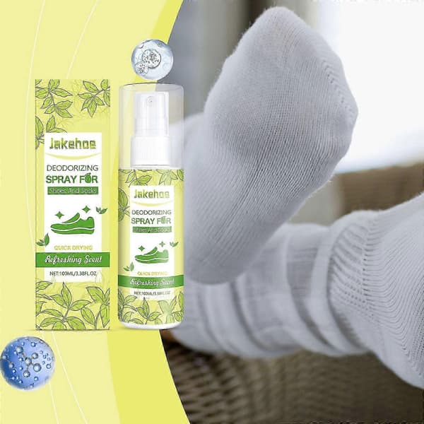 Antibakteriell Deodorantspray for Sko og Sokker, Frisk Grønn Te-duft, Luktfjerner, 100 ml