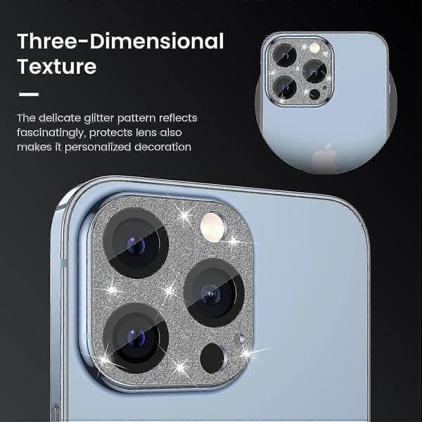 Iphone 13 Pro - Iphone 13 Pro Max -kameran linssinsuojus - sininen glitter