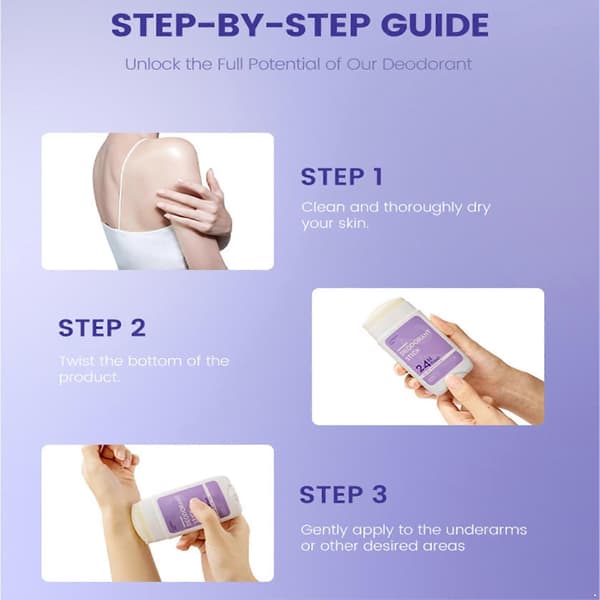 Deodorantstift for kvinner Lavendel Antiperspirant Alkoholfri 24H Luktbeskyttelse Langvarig