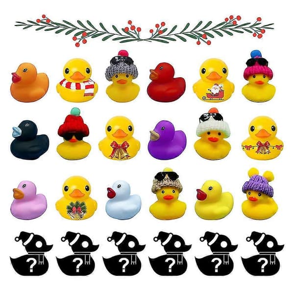 Andebadelegetøj Kreativ julegave Jule-gummiand kalender gummi