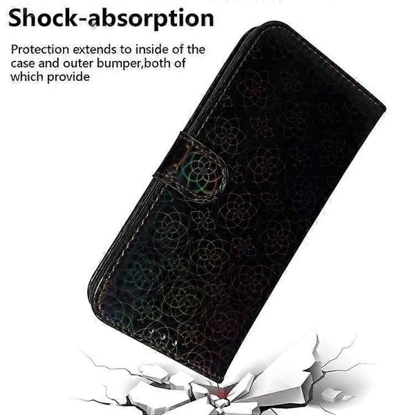 Til Google Pixel 9a Stand Etui Dazzling Flower Læder Telefoncover (Sort)