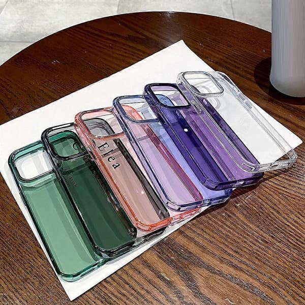 For iPhone 13 Pro Klart Telefondeksel Linserammebeskyttelse PC + TPU Støtsikkert Deksel