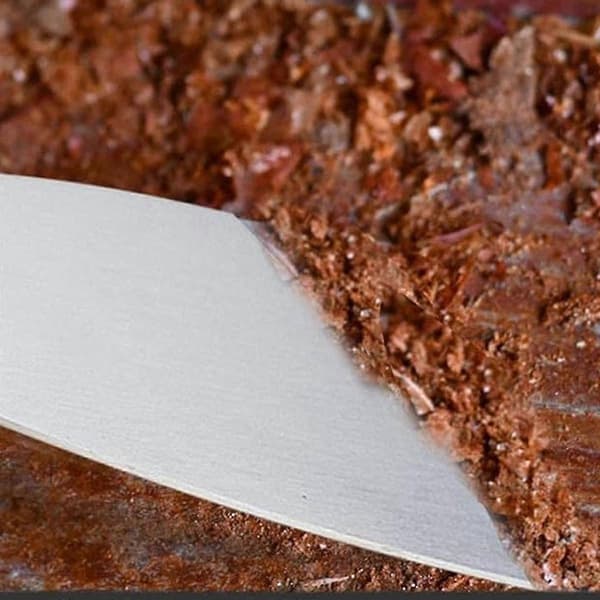 Ultrabred stekespade for panner og griller, helbladet trehåndtak Smashing Burger Scraper, rustfritt stål