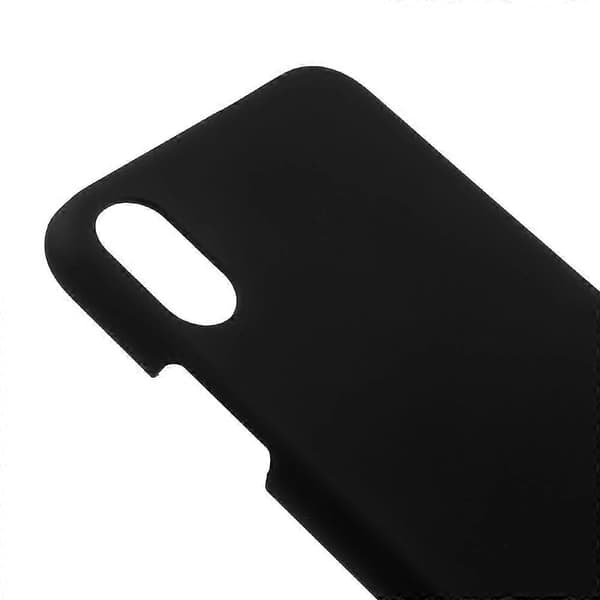 Gummibelagt hårdt plastikcover til iPhone X XS 5,8 tommer - Sort (Sort)