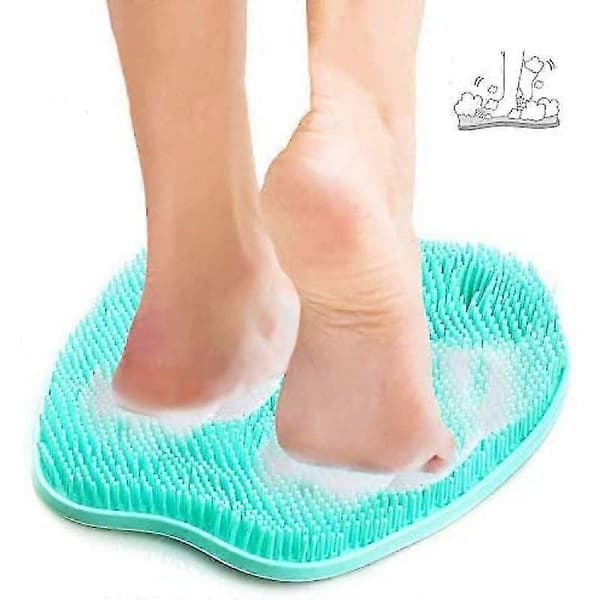 Fotborste i silikon, skrubb och massage, duschfotborste, grön