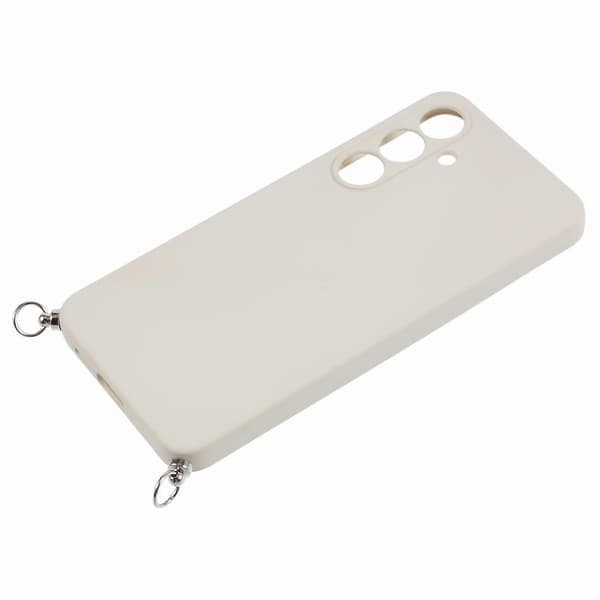 Mobilskal med snodd för Samsung Galaxy S25 Plus(+) Flexibelt TPU-fiberfoder Stötsäkert telefonskal (Vit)