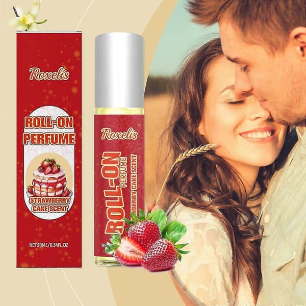 Jordgubbstårta Roll-on Parfym, Långvarig Elegant Romantisk Doft för Kvinnor, 10ml