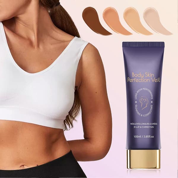 Body Coverage Perfector All-Over Complexion Leg & Body Makeup Cream & Applicator Brush, Waterproof Tattoo Cover Up Makeup