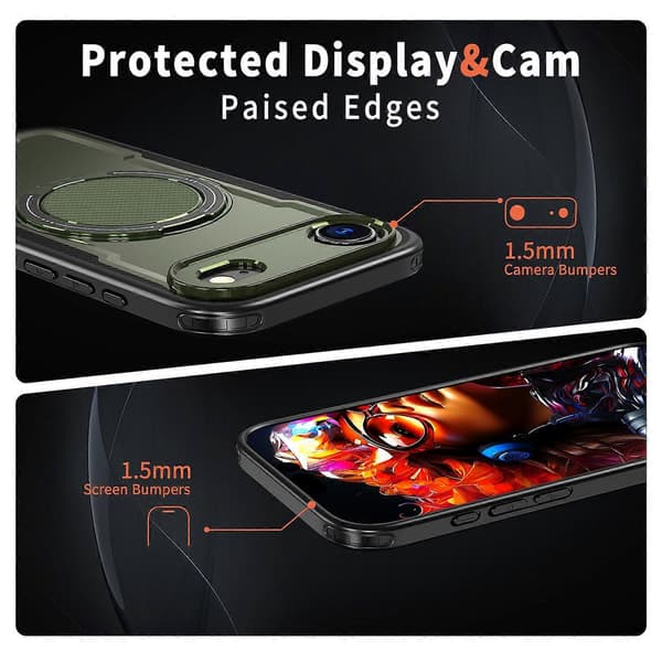 För iPhone 17 Air Fodral Kompatibel med MagSafe TPU PC Stöd Telefonfodral