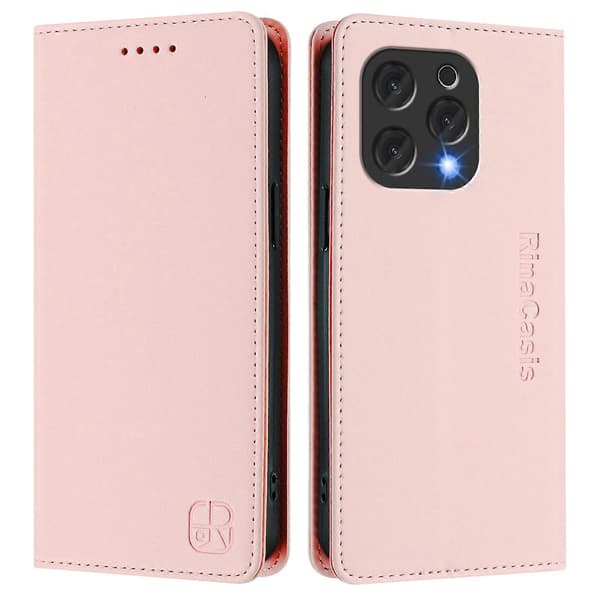 RC01 Dobbeltfoldet Magnetisk Suge RFID Læder Telefoncover (Til DOOGEE N55 Plus)
