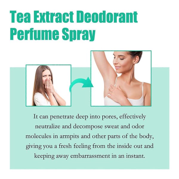 3PC Grönt Te Underarm Deodorant Spray Långvarig Lätt Doft