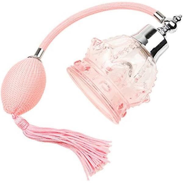 Vintage påfyllningsbar rosa glasparfymspray tom flaska