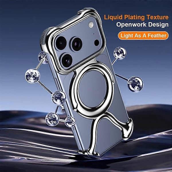 Kompatibel med iPhone 17 Pro Max Bumper Case Hård PC Magnetisk Telefonbeskyttelse Hul Varmeafledningsdæksel