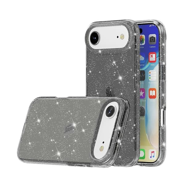 Til iPhone 17 Air Deksel Glitrende Pulver Glitter Skinnende Myk TPU Hard PC Bakdeksel