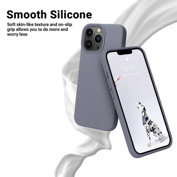 Designed for iPhone 13 Pro Max Case, Silicone Shockproof Slim Thin Phone Case (Lavender)