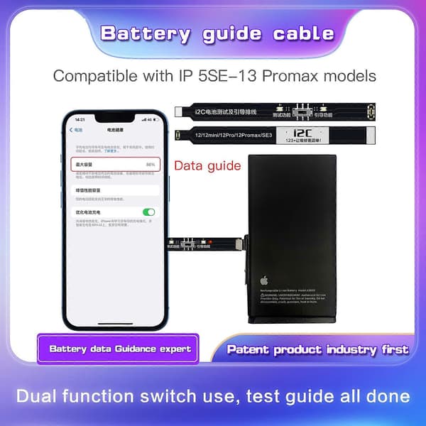 Til iPhone 13 / 13 mini i2C Batteri Boot Strap Test Flex Kabel Til iPhone 13 mini / 13