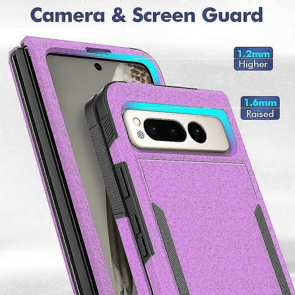 Google Pixel Fold PC + TPU beskyttende telefondeksel (lilla)