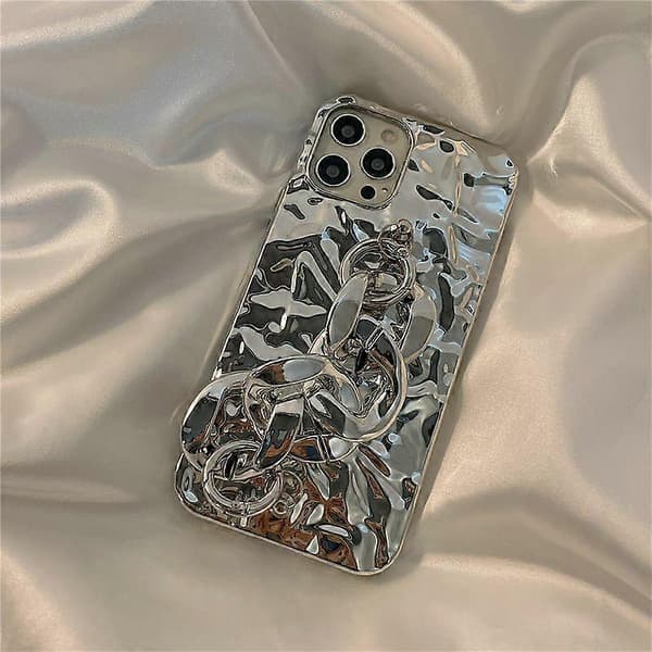 Etui kompatibelt med iPhone 13 Pro Max etui med kæde, piger glitter diamant etui