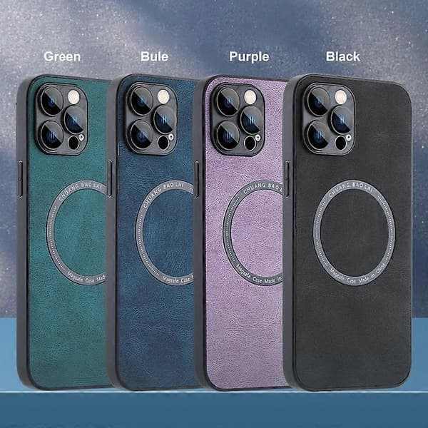 Til iPhone 11 Lædertekstur Magsafe Telefoncover