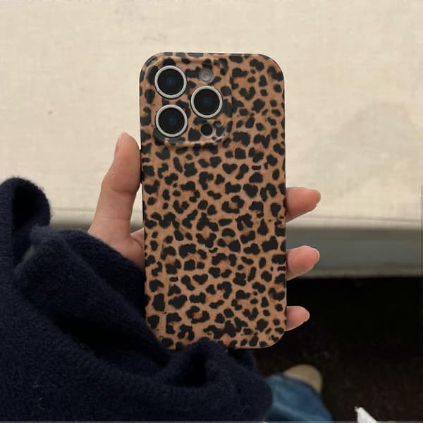 Retro Leopardmönstrat TPU-skal för iPhone 15 Pro