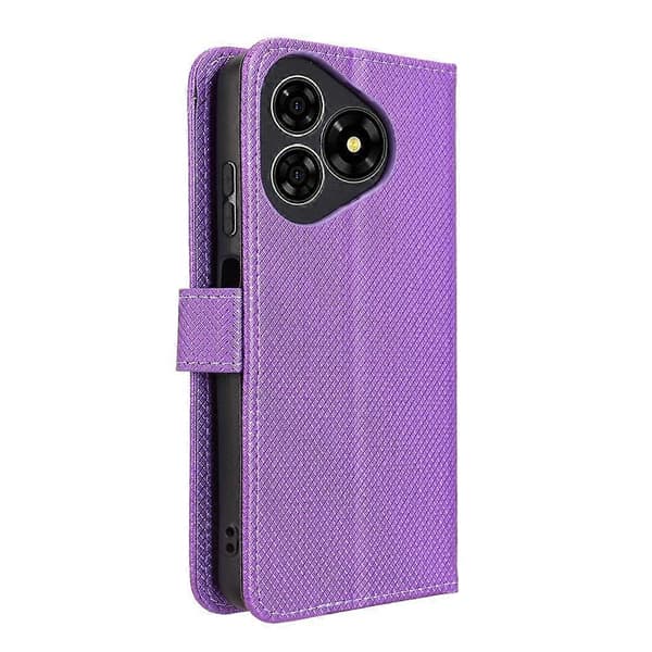 Diamanttextur Läder Telefonfodral (Lila)