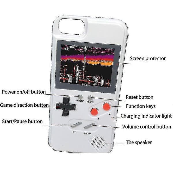 Spillbart Gameboy-deksel til iPhone 13 12 11 Pro Max Plus-deksel Retro spillkonsollbeskyttelse Høy kvalitet til iPhone 11ProMAX Svart