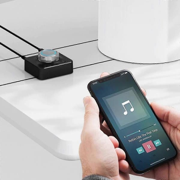 Bluetooth 5.0 lydsender-mottaker, 3,5 mm AUX til 2RCA, dobbel enhetskobling