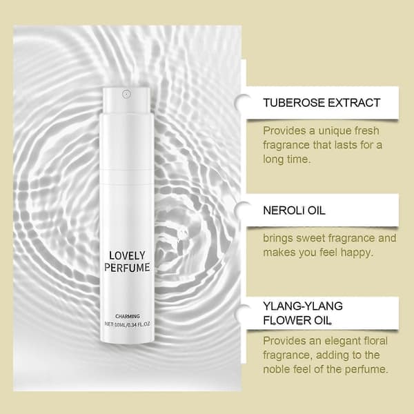 Blommig Parfym Presentförpackning, Tuberose Doft Resespray för Kvinnor, 3st 10ml