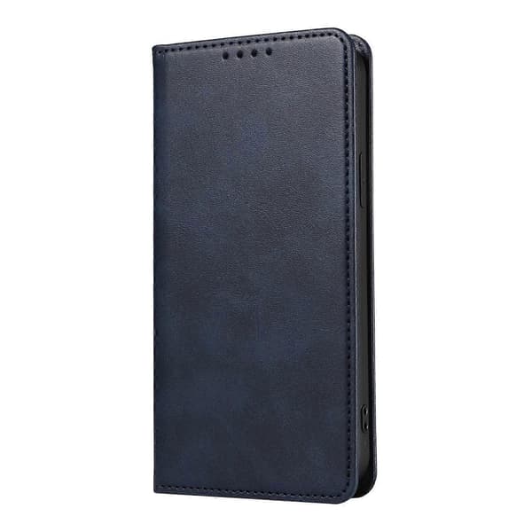 Til Samsung Galaxy A33 5G Kalvetekstur Magnetisk Flip Læder Telefoncover (Blå)