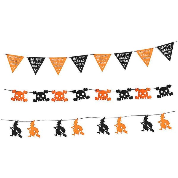 3 stk Halloween-vimpel for Halloween-dekorasjoner