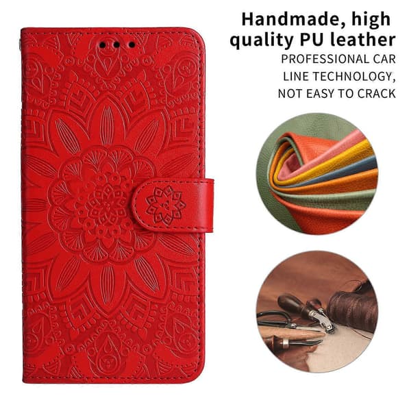 Til iPhone 17 Air Cover med solsikkeprint i læder og pungfunktion