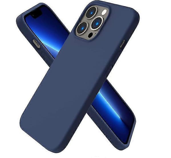 Chronus Compatible with iPhone 13 Pro Case 6.1, Slim Liquid Silicone 3 Layers Soft Gel Rubber Case Cover 6.1 inch (Navy Blue)
