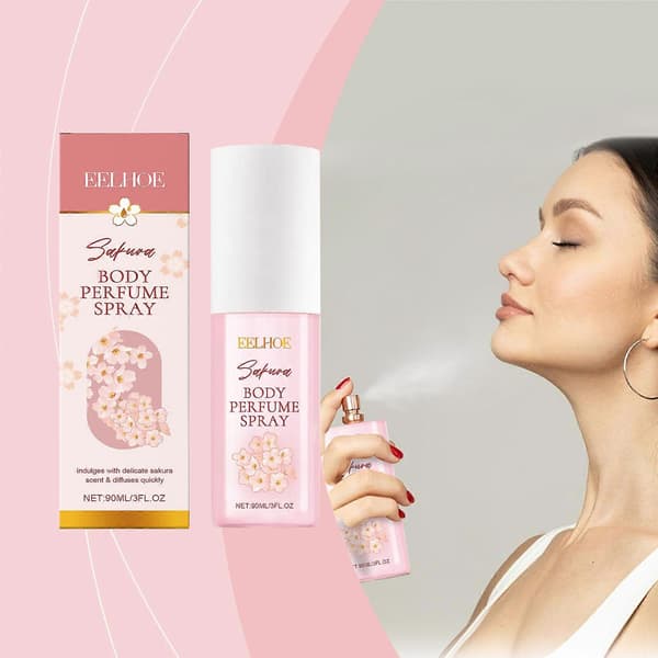 3 st EELHOE Cherry Blossom Body Perfume Spray, Fräsch Mild Doft, Återfuktande Hudvårdsspray